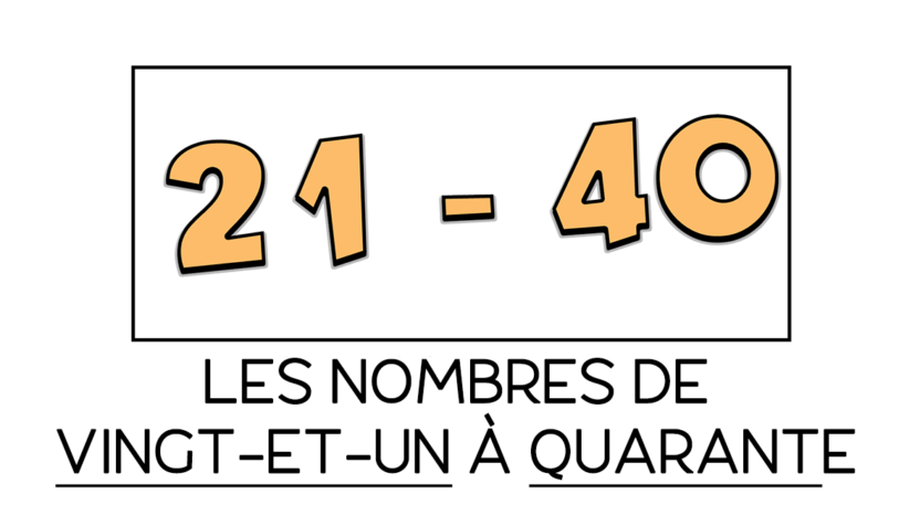 Los números del 21 hasta el 40 en francés