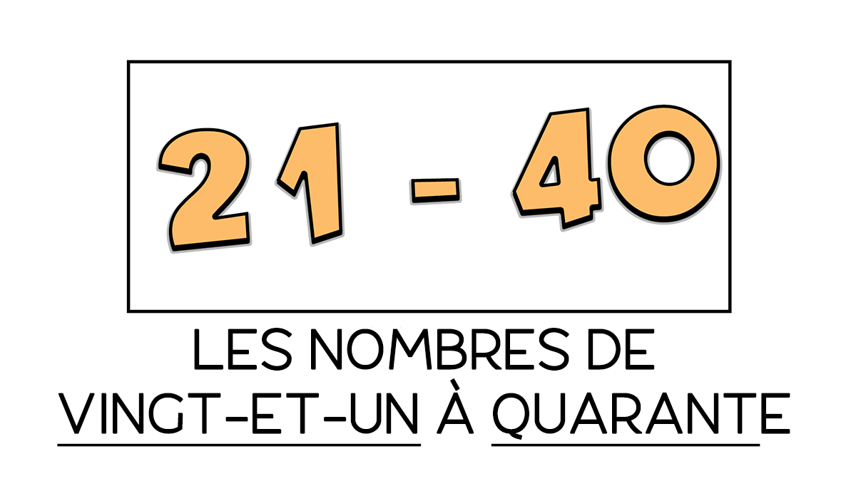 Los números del 21 al 40 en francés