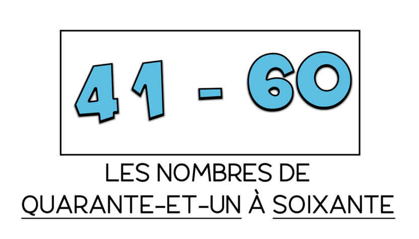 Los números del 41 hasta el 60 en francés