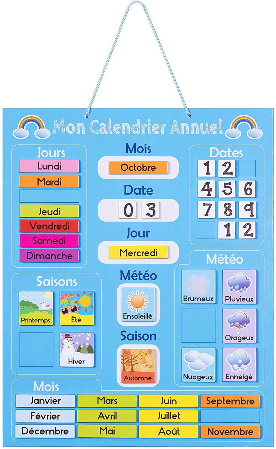 Calendario magnético en francés